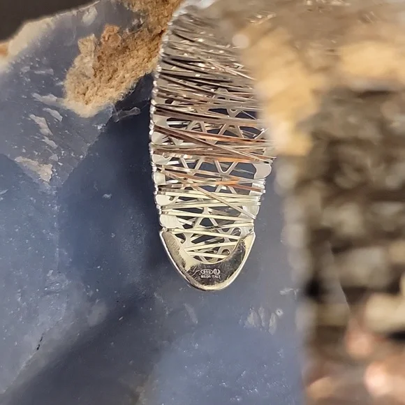 UltraFine Silver Large Bold Wire Wrapped Cuff - Picture 5 of 6